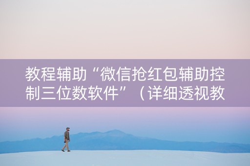 教程辅助“微信抢红包辅助控制三位数软件”（详细透视教程）-哔哩哔哩