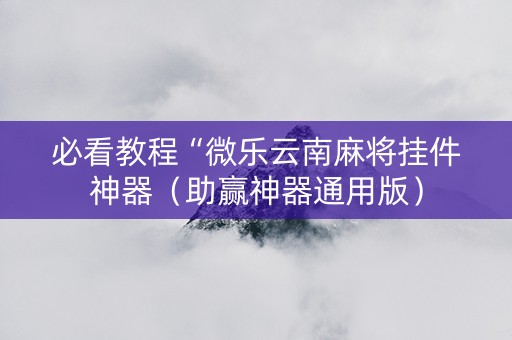 必看教程“微乐云南麻将挂件神器（助赢神器通用版）