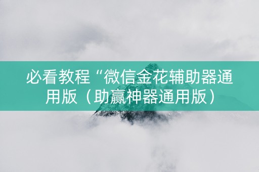 必看教程“微信金花辅助器通用版（助赢神器通用版）