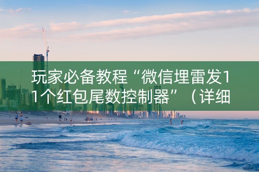 玩家必备教程“微信埋雷发11个红包尾数控制器”（详细透视教程）-哔哩哔哩