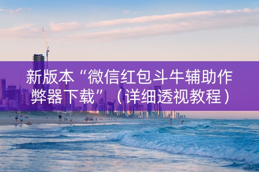 新版本“微信红包斗牛辅助作弊器下载”（详细透视教程）-哔哩哔哩