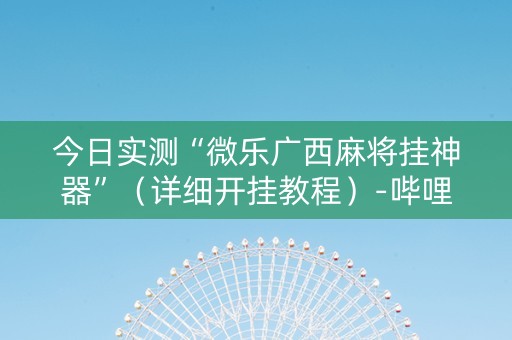 今日实测“微乐广西麻将挂神器”（详细开挂教程）-哔哩哔哩