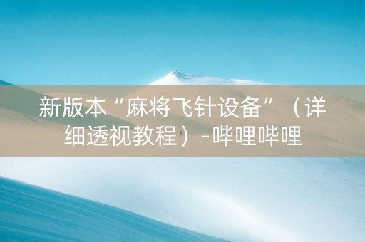 新版本“麻将飞针设备”（详细透视教程）-哔哩哔哩