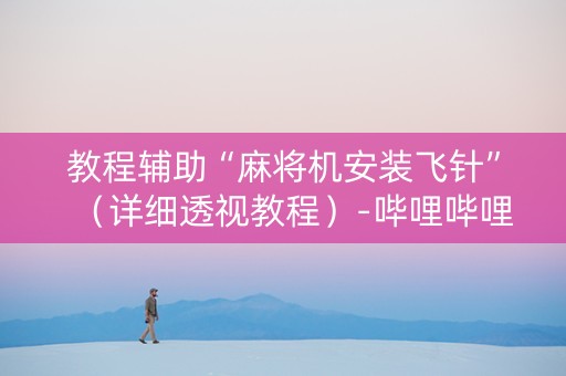 教程辅助“麻将机安装飞针”（详细透视教程）-哔哩哔哩