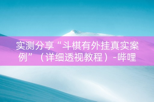 实测分享“斗棋有外挂真实案例”（详细透视教程）-哔哩哔哩
