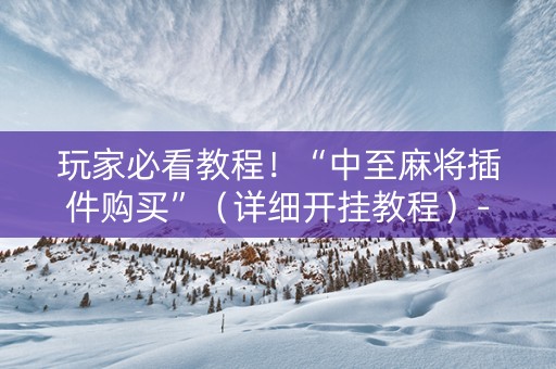 玩家必看教程！“中至麻将插件购买”（详细开挂教程）-哔哩哔哩