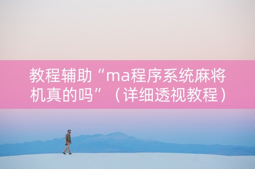 教程辅助“ma程序系统麻将机真的吗”（详细透视教程）-哔哩哔哩