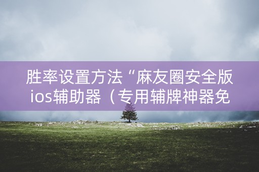 胜率设置方法“麻友圈安全版ios辅助器（专用辅牌神器免安装）