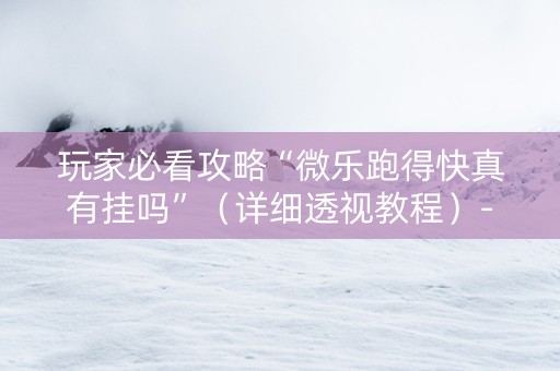 玩家必看攻略“微乐跑得快真有挂吗”（详细透视教程）-哔哩哔哩
