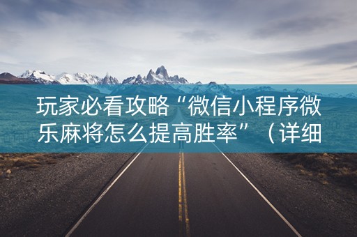 玩家必看攻略“微信小程序微乐麻将怎么提高胜率”（详细透视教程）-哔哩哔哩