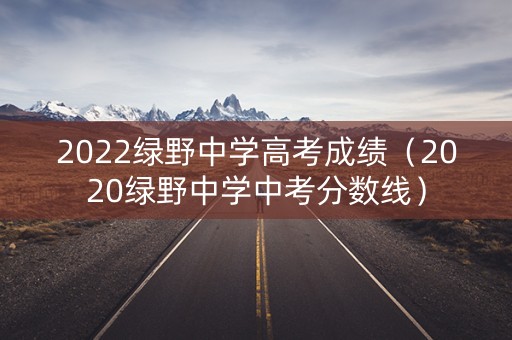 2022绿野中学高考成绩（2020绿野中学中考分数线）