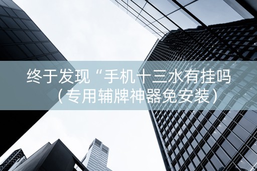 终于发现“手机十三水有挂吗（专用辅牌神器免安装）