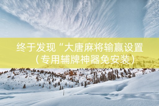 终于发现“大唐麻将输赢设置（专用辅牌神器免安装）