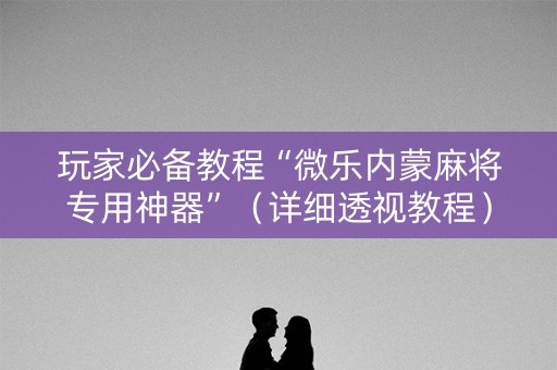 玩家必备教程“微乐内蒙麻将专用神器”（详细透视教程）-哔哩哔哩