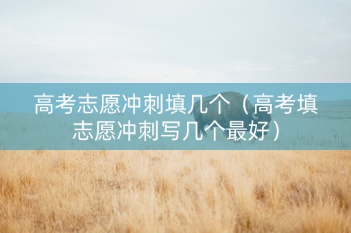 高考志愿冲刺填几个（高考填志愿冲刺写几个最好）