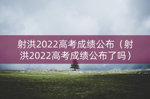 射洪2022高考成绩公布（射洪2022高考成绩公布了吗）
