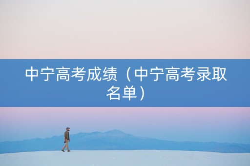 中宁高考成绩（中宁高考录取名单）