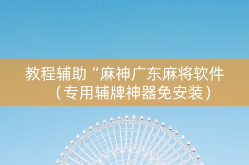 教程辅助“麻神广东麻将软件（专用辅牌神器免安装）