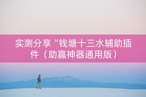 实测分享“钱塘十三水辅助插件（助赢神器通用版）