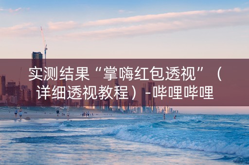 实测结果“掌嗨红包透视”（详细透视教程）-哔哩哔哩