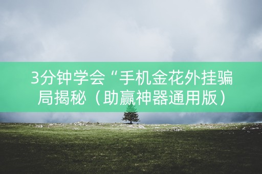 3分钟学会“手机金花外挂骗局揭秘（助赢神器通用版）