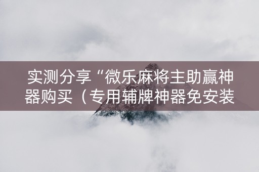 实测分享“微乐麻将主助赢神器购买（专用辅牌神器免安装）
