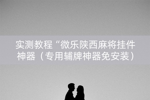 实测教程“微乐陕西麻将挂件神器（专用辅牌神器免安装）