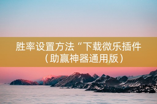 胜率设置方法“下载微乐插件（助赢神器通用版）