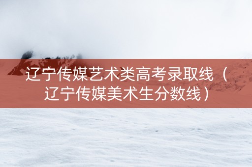 辽宁传媒艺术类高考录取线（辽宁传媒美术生分数线）