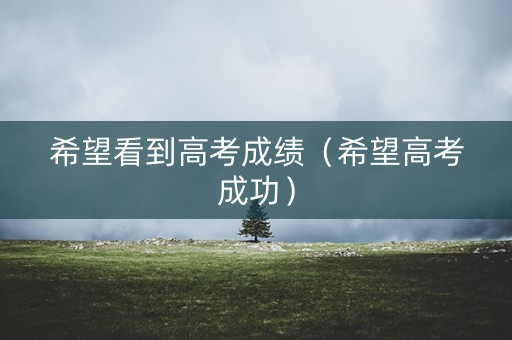 希望看到高考成绩（希望高考成功）