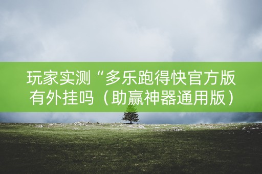 玩家实测“多乐跑得快官方版有外挂吗（助赢神器通用版）