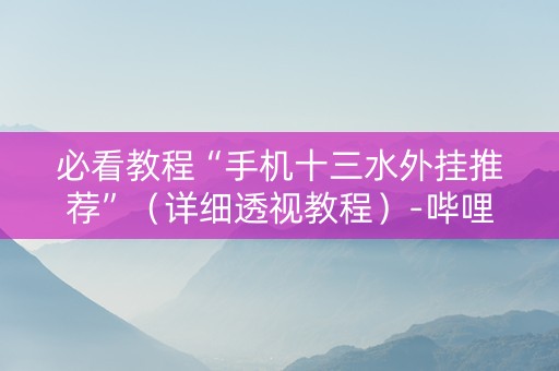 必看教程“手机十三水外挂推荐”（详细透视教程）-哔哩哔哩
