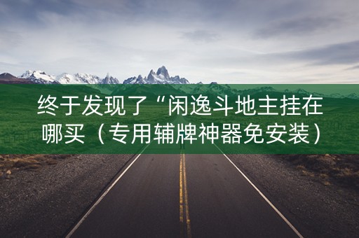 终于发现了“闲逸斗地主挂在哪买（专用辅牌神器免安装）