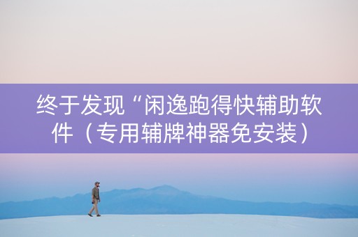 终于发现“闲逸跑得快辅助软件（专用辅牌神器免安装）
