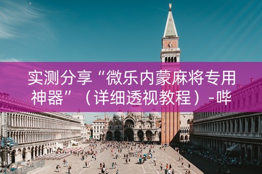 实测分享“微乐内蒙麻将专用神器”（详细透视教程）-哔哩哔哩