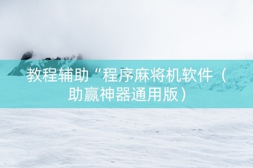 教程辅助“程序麻将机软件（助赢神器通用版）