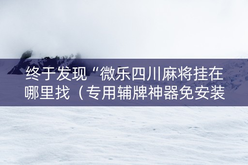 终于发现“微乐四川麻将挂在哪里找（专用辅牌神器免安装）