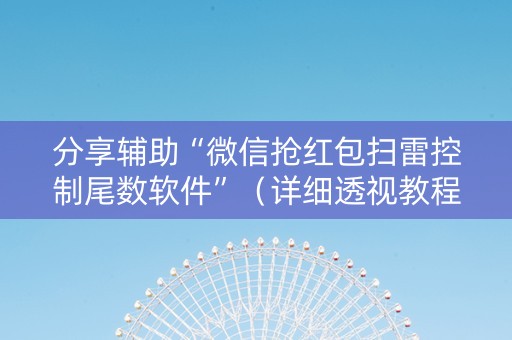 分享辅助“微信抢红包扫雷控制尾数软件”（详细透视教程）-哔哩哔哩