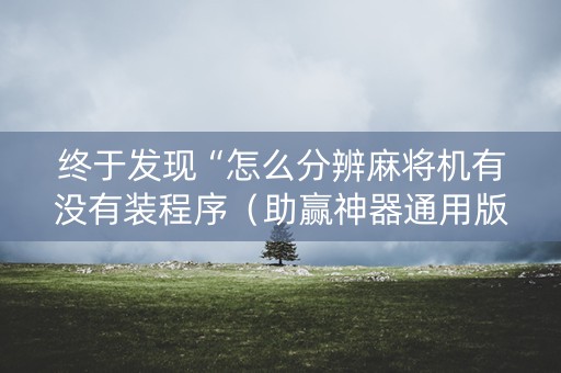 终于发现“怎么分辨麻将机有没有装程序（助赢神器通用版）