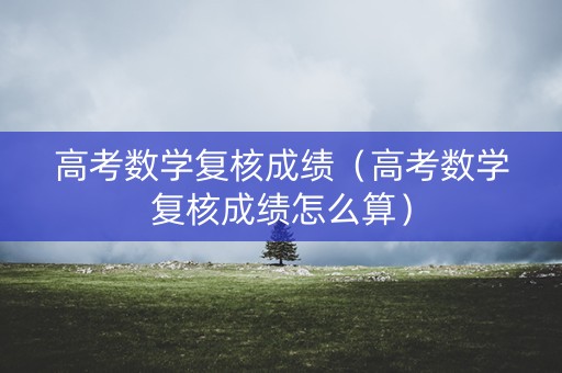 高考数学复核成绩（高考数学复核成绩怎么算）