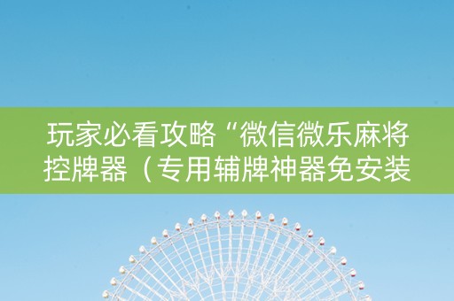 玩家必看攻略“微信微乐麻将控牌器（专用辅牌神器免安装）