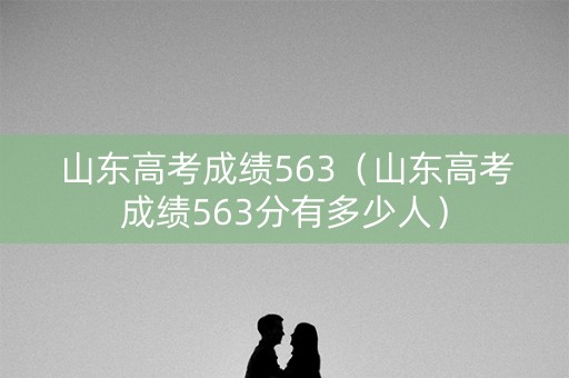 山东高考成绩563（山东高考成绩563分有多少人）