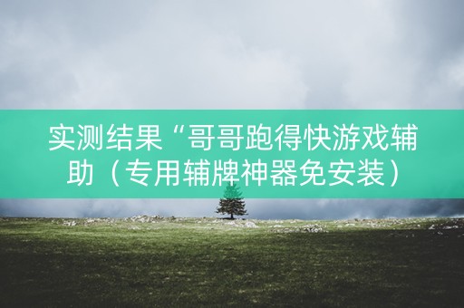 实测结果“哥哥跑得快游戏辅助（专用辅牌神器免安装）