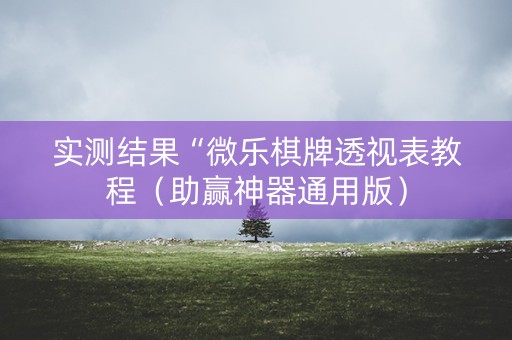 实测结果“微乐棋牌透视表教程（助赢神器通用版）