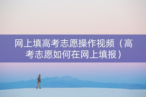 网上填高考志愿操作视频（高考志愿如何在网上填报）