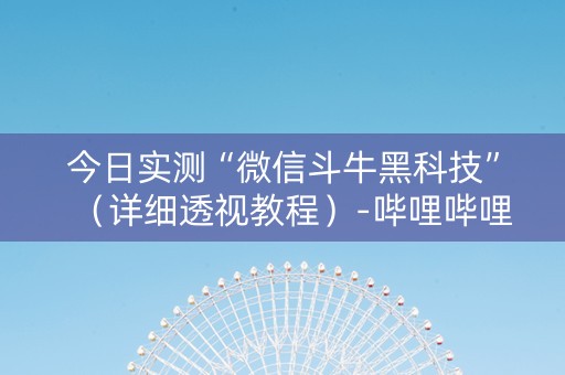 今日实测“微信斗牛黑科技”（详细透视教程）-哔哩哔哩