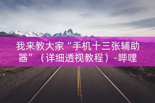 我来教大家“手机十三张辅助器”（详细透视教程）-哔哩哔哩