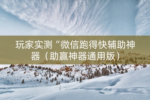玩家实测“微信跑得快辅助神器（助赢神器通用版）