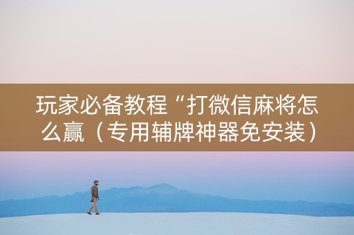 玩家必备教程“打微信麻将怎么赢（专用辅牌神器免安装）