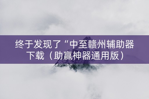 终于发现了“中至赣州辅助器下载（助赢神器通用版）